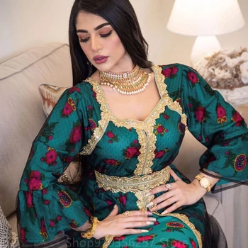Eid Mubarakas Musulmonų Abaja Suknelė Mados Moterų Ramadanas Amerikos Islamo Drabužių Turkija Kratinys Siuvinėjimo Dubajus Indijos Kaftan