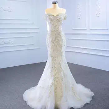 Elegantiškas Undinė Vestuvių Suknelė 2020 Nuimamas Ilgas Traukinys Prabanga, Blizgučiais Nėrinių Vestuvių Suknelė Nėriniai Atgal Rankų Darbo Zawalcowany