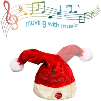 Elektros Kalėdų Skrybėlę, Siuvinėtos Aksomo Kalėdų Muzikos Bžūp Šalis Dekoro Kalėdų Dovana Muzikos Sūpynės Kalėdų Senelio Skrybėlė