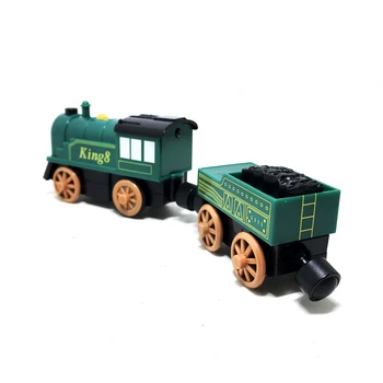 Elektros magnetinių traukinių vaikų žaislas mediniai geležinkelio automobilis yra suderinama su mediniais vežimėlio traukinio bėgių ir vaikams, dovana, žaislai
