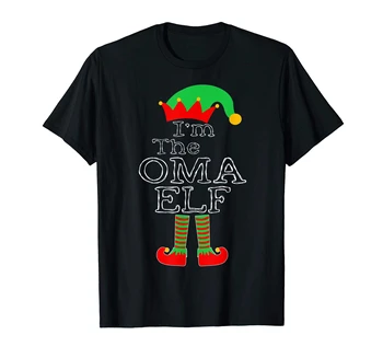 Elf Kalėdos Šeimos, aš esu Oma T-Shirt-vyriški T-Shirt-Juodas Kostiumas Dovana Močiutei