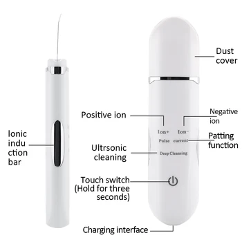 EMS Ultragarsinis Odos Skruberis+USB Veido Garlaivis Drėkintuvas Ultragarsinis Veido Mentele Šveitimas Grožio Priemonė Kastuvas Porų Cleaner