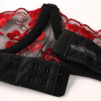 Erotinis Moterų Siuvinėjimo Nėrinių Lingerie Rinkinys Sexy Cupless Plikas Liemenėlė su Atviro Šakumo String Kelnaitės Lenceria Micro Bikini Underwear