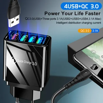 ES/JAV Prijunkite USB Įkroviklis Greitai Įkrauti 3.0 Telefono Adapteris, skirtas 