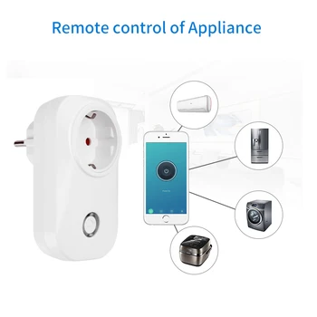 ES Wifi Smart Lizdas Maitinimo Jungiklis ES Kištukas su energetikos kontrolės APP/Balso Nuotolinio Valdymo pultas su Alexa 
