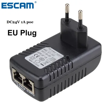 ESCAM DC24V 1A 24W POE Injector VAIZDO IP Kamera su POE injector POE Switch Ethernet Adapter ES/JAV/jungtinė karalystė/AU Standartas Pasirinktinai