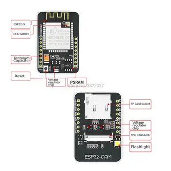 ESP32-CAM, WiFi, Bluetooth Modulis ESP32 Plėtros Taryba ESP32 su Kamera Modulis OV2640 2MP