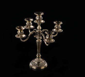 Europen 3arm 5 rankos bronzos spalvos metaliniai žvakių laikikliai aukso žvakidė liustra bougeoir sur pied namų apdailos ZT019