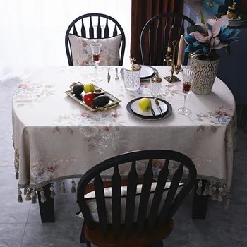 Europos Gėlių Kutai Apvalaus Stalo Padengti Šalies Virtuvę, Kava, Arbata Pietūs Elegantiškas Staltiesė, skirta Stalo Namų Puošybai Kalėdų