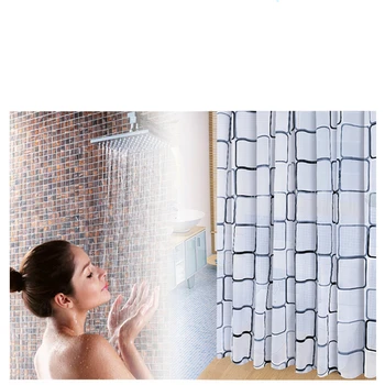 Europos ir Amerikos geometrinis vonios kambarys dušo užuolaidos 3D atsparus vandeniui ir pelėsių įrodymas PEVA dušo užuolaidų, dušo užuolaidos environm