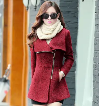 Europos rudens žiemos moterų vilnoniai švarkai, paltai mados slim liemenės, paltai atsitiktinis šiltas outwear plius dydis