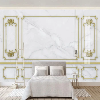 Europos Stiliaus Prabangus Sieninis 3D Reljefo Gipso Aukso Grotelės Marmuro Sienų Tapyba Kambarį, Miegamąjį, TV Foną, Sienos Popieriaus