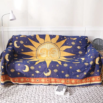 Europos Stiliaus Sofa Cover Sun Moon Modelis Neslidus Mesti Antklodę Dulkių Dangtelį Megzti Sriegis Tirštėti Trijų Sluoksnių Slipcover Ant Lovos