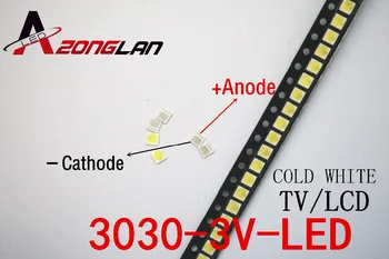 EVERLIGHT 500pcs LED Backlight 1W 3030 3V Cool white 80-90LM TV Taikymas 62-113TUN2C/S5000-00F/TR8-T