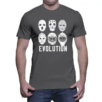 Evoliucija Vartininkas Kaukė - ledo Ritulio Puck Ledo Stick Skate Vyrai T-Shirt 2019 Naujas Mados Prekės ženklo Print T-Shirt Vyrai Prekės ženklo T Shirts