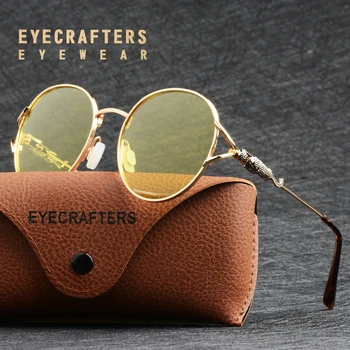 Eyecrafters Prabangos Prekės ženklo Dizaineris Moteriški Akiniai nuo saulės, Poliarizuoti Retro vairavimo Vintage Mados Ponios Veidrodinį Apvalūs Akiniai Atspalvių