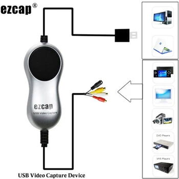 Ezcap USB 2.0 Video Capture V8 Hi8 DVD, VHS DVR Adapteris Diktofonas Konverterį Analoginio Vaizdo Garso Skaitmeninis Windows 10 WIN 7 8.1