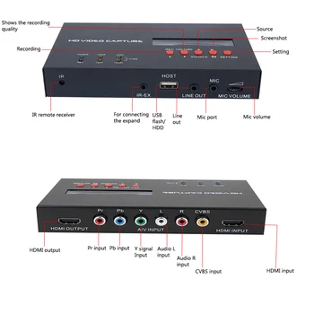 EZCAP283S 1080p HD vaizdo Žaidimas užfiksuoti Diktofonas Lauke YPbPr HD Su Suplanuoto Įrašymo XBOX Vienas/Medicinos Endoskopą/TV
