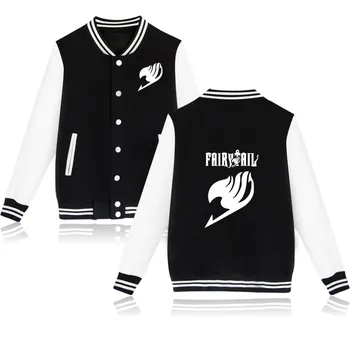 Fairy Tail streetwear Beisbolo Striukė plius dydis viršūnes outwear Palaidinukė anime ilgomis rankovėmis kailis vyrų, moterų, paltai ir striukės
