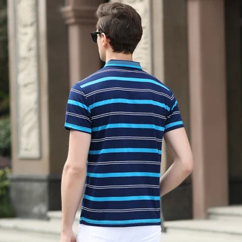Faoums Dizaineris POLO 2019 m. Vasaros Nauji vyriški Klasikiniai Striped POLO Marškinėliai Verslo Smart Casual trumpomis Rankovėmis Viršūnes Vyrų Drabužiai 608