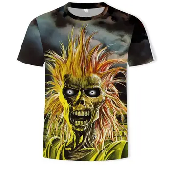 Fashio Sunkiosios Muzikos Cool Classic Rock Band Kaukolės galvą, t-marškinėliai Mados Rocksir Marškinėliai Vyrams 3D T-Shirt DJ Marškinėlius vyriški Marškiniai