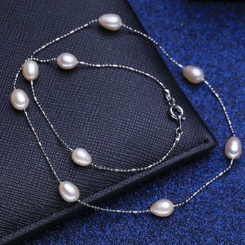 FENASY Natūralių Gėlavandenių Perlų Karoliai Pakabukas Moterų 925 Sterlingas Sidabro Daugelis Perlai Kamuolys Pakabukas Fine Jewelry