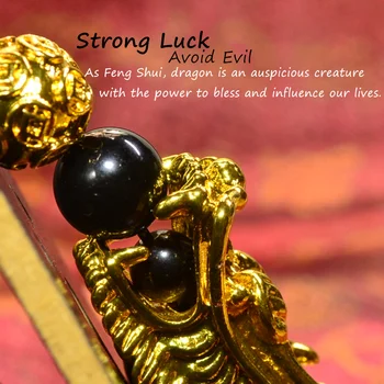 Feng Shui Dragon Gamtos Aukso Obsidianas Akmens Karoliukai, Apyrankės Vyrai Moterys Unisex Bangles Pasisekė Žavesio Juodos Apyrankės Papuošalai
