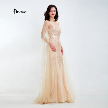 Finove Vakaro Suknelės 2020 Naujas Šampanas Iliuzija Tiulio Duobute Elegantiškas Undinė Oficialų Šalis Suknelė Chalatai Moters Plius Dydis