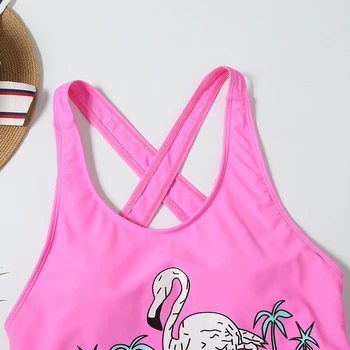Flamingas Maudymosi Kostiumėlį 2020 Mujer Vientisas Kryžiaus Atvira Nugara Moterų Maudymosi Kostiumai Seksualus Bodysuit Monokini Push Up Maudymosi Kostiumas, Paplūdimio Drabužiai
