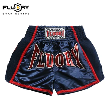 FLUORY MTSF22 Muay Thai šortai, siuvinėta MMA kick bokso Šortai
