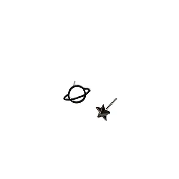 Flyleaf Asimetrija Planetos Žvaigždė Kieto 925 Sterlingas Sidabro Stud Auskarai Moterims Baudos Juvelyrikos, Bižuterijos Earings