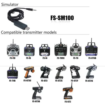 Flysky FS-SM100 RC USB Skrydžio Simuliatorius Su TRS Kabelis Sraigtasparnis Valdytojas 2.4 G