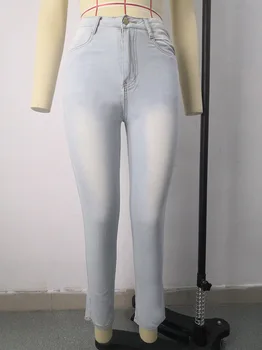 FNOCE 2020 nauji moteriški džinsai kelnės mados tendencijas, seksualus, elegantiškas, kietas aukšto juosmens stora Elastingumą plonas džinsinis audinys visiškai pieštuku kelnės