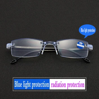Frameless stabdžių mėlyna šviesa taurės vyrų ir moterų kompiuterio akinių, vyriški akinių aikštėje verslo vyrų vėpla butas akiniai