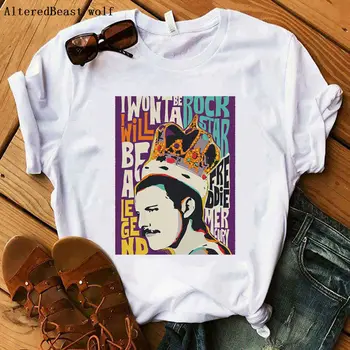 Freddie Mercury marškinėliai moterims aš noriu išsilaisvinti print 