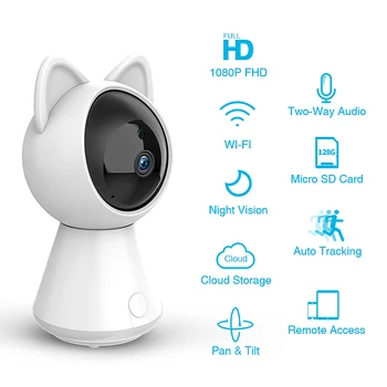 FREDI 1080P Katytė Cloud IP Kameros Intelligent Auto Stebėjimo VAIZDO Kameros Home Security Bevielio Tinklo WiFi Stebėjimo Kamerą