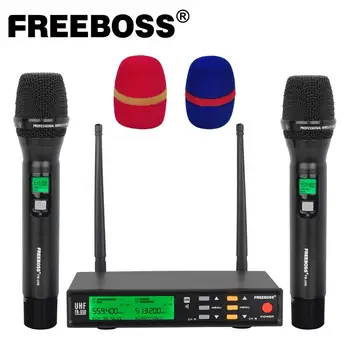 Freeboss FB-U58 UHF 2*200 Reguliuojamas Dažnio Metalo nešiojamą LCD Ekranas, Smart Galimybė ECHO ir EQ effec Mikrofono Sistema DJ