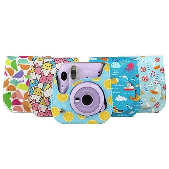 Fujifilm Instax Mini 11 Momentinių Kino Kamera Atveju Vasarą Stilingas PU Odos Diržas per Petį Krepšys Protector Cover Case Dėklas