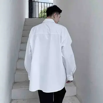 Funkcinės dizaino prasme ilgomis Rankovėmis Marškinėliai, vyriški marškinėliai rudens mados prarasti Japonijos tvarstis pečių juostos kišenėje darbo drabužiai