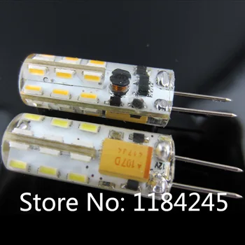 G4 Šviesos 24 led SMD 3014 3W AC DC 12V Silikagelio chip 360 Laipsnių nepolinės šviestuvo lempos 5vnt/daug