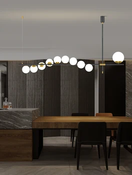 G9 Šiuolaikinės Šiaurės šalių Paprasta LED Šviestuvo Valgomasis Stiklo Kamuolys Ilgai Kabo Šviesa Baras Restoranas 