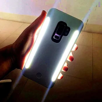 Galaxy S10 S8 S9 plus Anti-fall 3 Kartos LED Prabanga Švytinčios Telefono dėklas Raštas Padengti Krepšys 