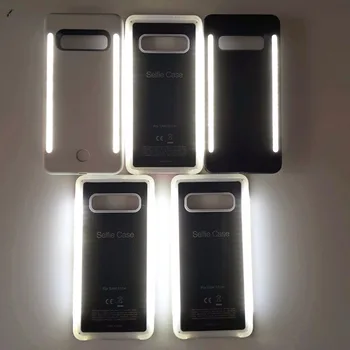 Galaxy S10 S8 S9 plus Anti-fall 3 Kartos LED Prabanga Švytinčios Telefono dėklas Raštas Padengti Krepšys 