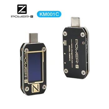 Galia-Z KM001C USB Teser Tipas-C QC 3.0 2.0 PD FCP DCP Greito Įkroviklio Įtampa Srovės Pulsacijos Dual Type-C Matuoklis Galia Banko Detektorius