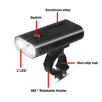 Galingas 5200mAh Dviračių Žibintų 1000 Liumenų LED Priekinis Dviračio Žibintas USB Įkrovimo Vandeniui MTB Dviračio Lempa Dviračių Žibintuvėlis