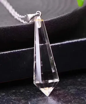 Gamtos aišku, kvarco kristalo lazdelė taško Dvasia švytuoklės pakabukas gydomųjų akmenų dovanos