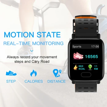 Gamyklos A6 Smart Watch Širdies ritmo Monitorius Sport Fitness Tracker Kraujo Spaudimo Skambučių Priminimas Vyrai Žiūrėti, skirtų 