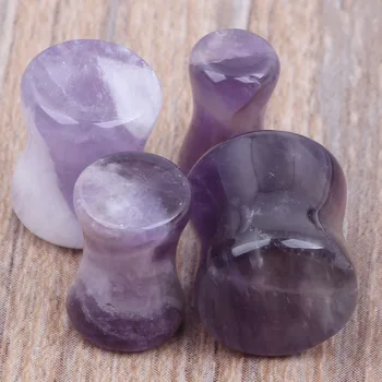 Gana violetinė pobūdžio akmens solod ausų kištukai dėl auskarų vėrimo papuošalai didmeniniams kūnas tunelio kūno papuošalų rinkiniai, matuokliai