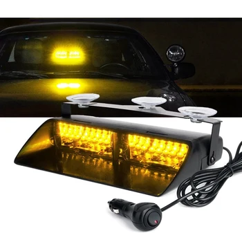 Geltona 16 LED Didelio Intensyvumo LED Teisėsaugos Pagalbos Įspėjimas Mirksėtų Žiburiai, Interjero Stogo/Dash/prekinis, galinis Stiklo su S
