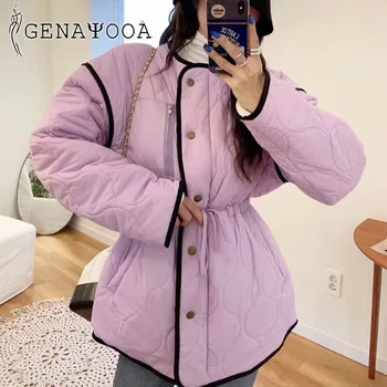 Genayooa Korėjos Stiliaus Moteris Žieminiai Paltai Ir Striukės Atsitiktinis Šiltas Ilgas Parko Tirštėti Ilgomis Rankovėmis Moteriška Drabužius 2020 Paltas